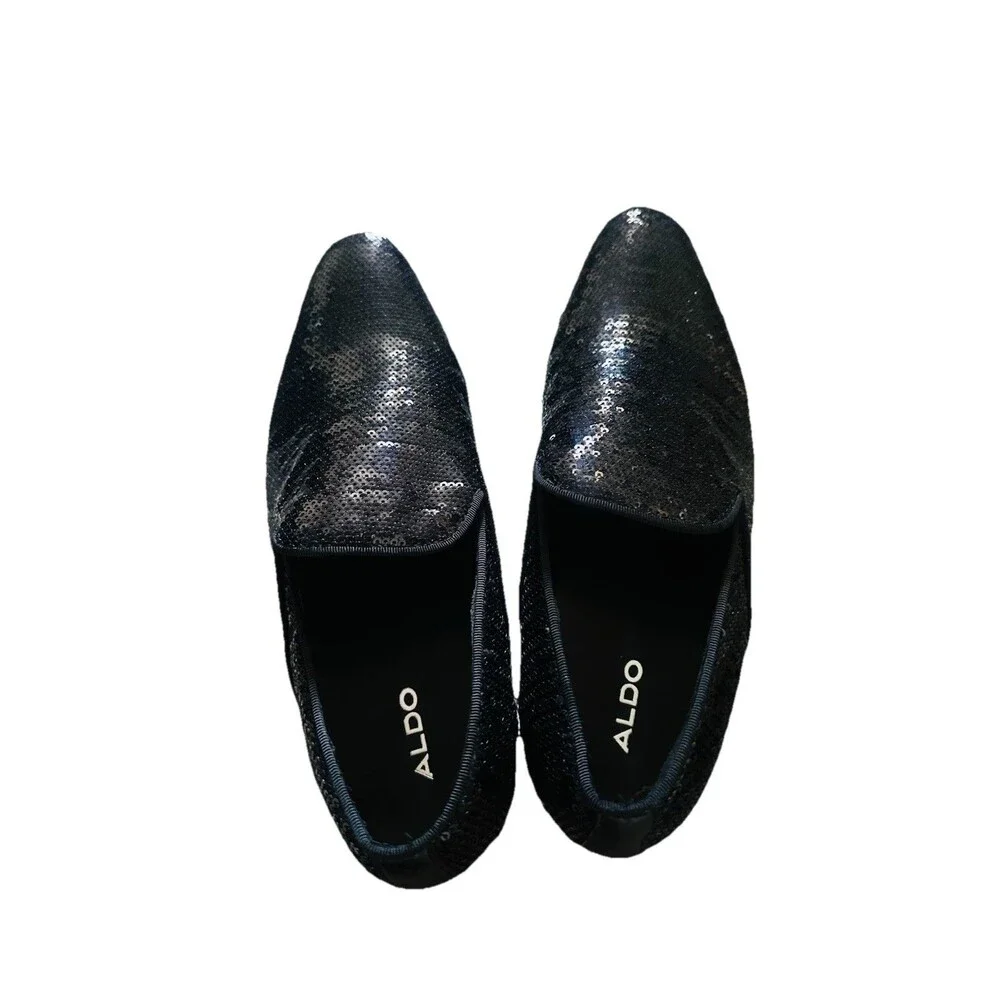 Aldo Black Sequin Michael Jackson Inspo Cosplay Men's Slip-On Dress Shoe SZ 8